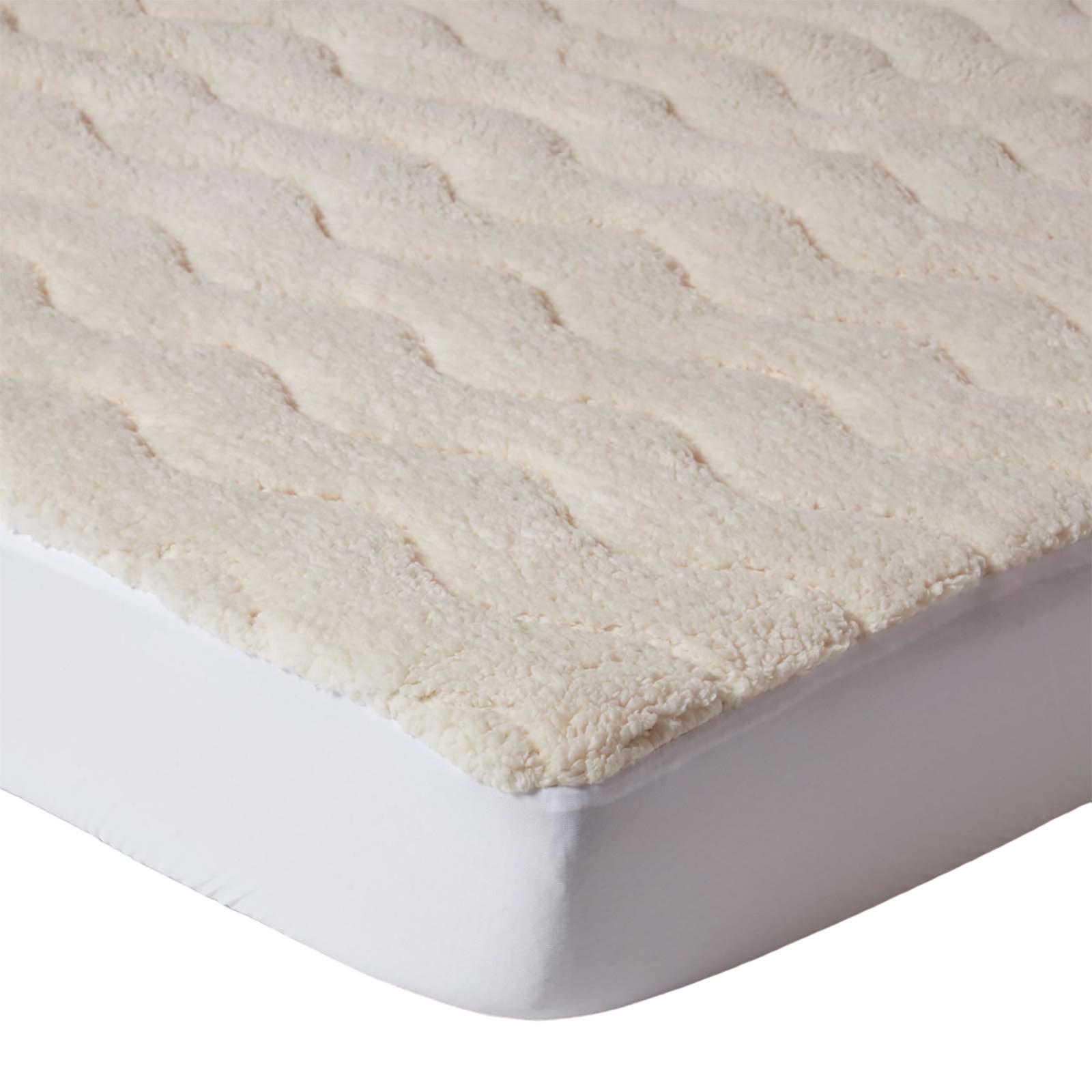 Homescapes Fleece-Matratzentopper Weiß 160x200 cm