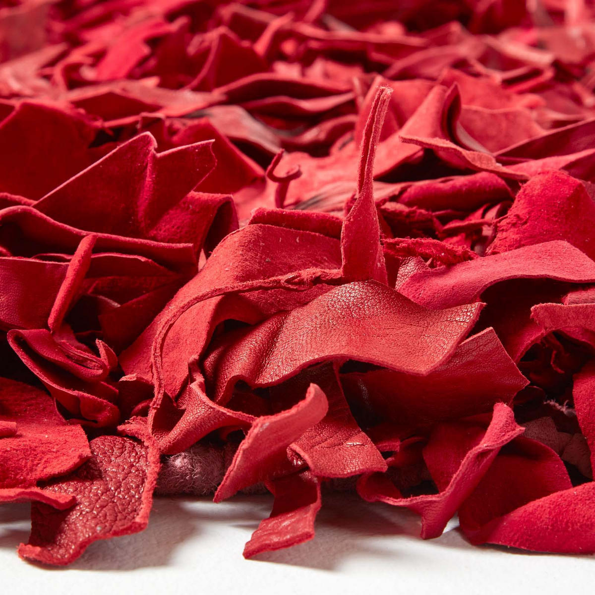 SHAGGY-TEPPICH Dallas 120/180 cm - Rot, Leder (120/180cm) - Homescapes