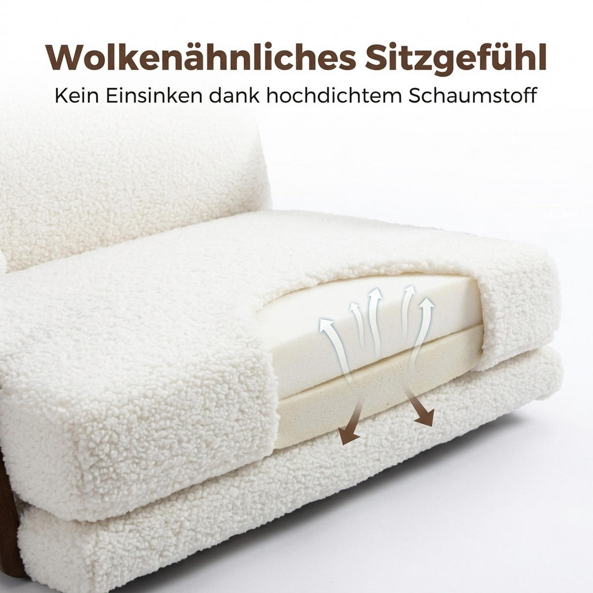 SCHAUKELSTUHL Weiß Samt - Weiß, Textil (73/80/83cm) - Oxeza