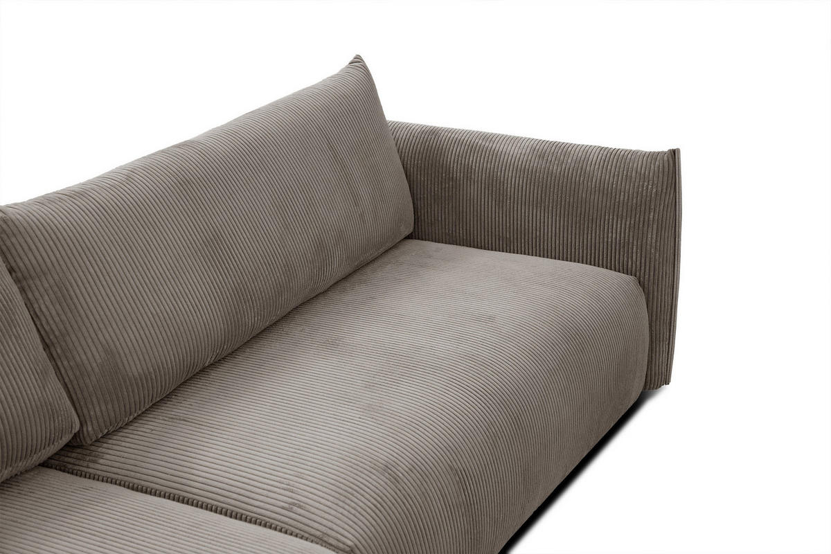 ECKSOFA TAUER 5-Sitzer, taupe - Taupe/Schwarz, Holzwerkstoff/Kunststoff (174/292cm) - Courtois Laville