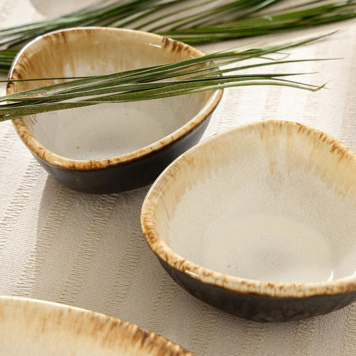SALATSCHALE PRIMA 6-tlg, Hellbeige - Beige, Keramik (14/14/6cm) - KONSIMO®