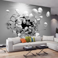 SELBSTKLEBENDE FOTOTAPETE 343/245 cm - Weiß/Grau, Kunststoff/Textil (343/1cm) - KUNSTLOFT