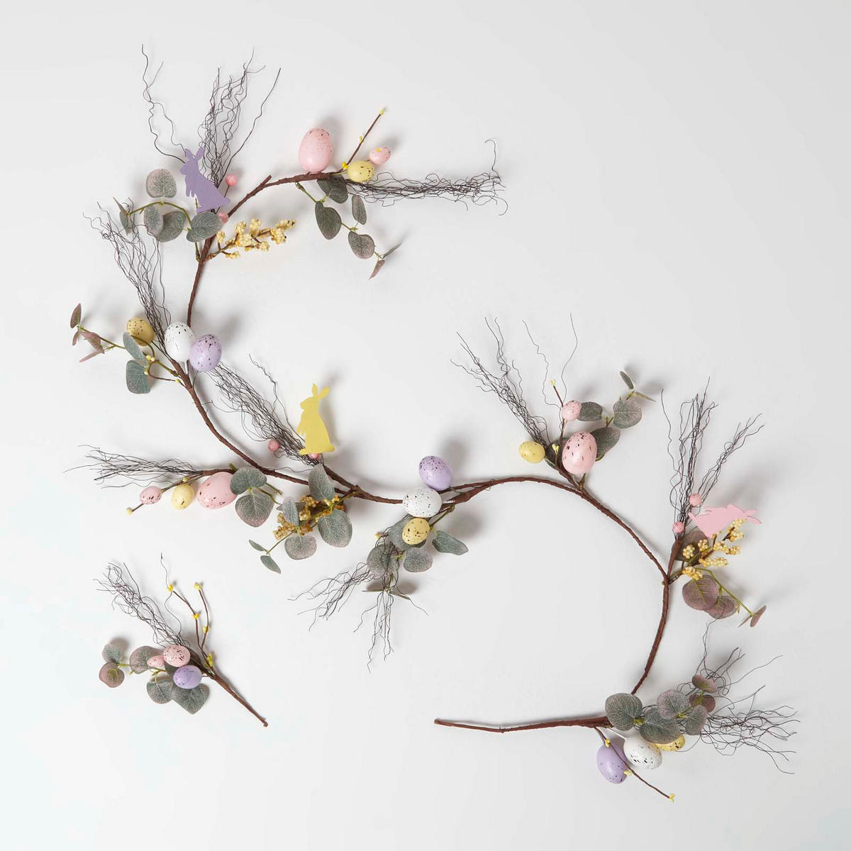 OSTERDEKO Girlande mit Ostereiern & Hasen, 140 cm - Multicolor, Kunststoff (10/140/140cm) - Homescapes