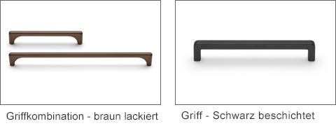 Griffkombination - braun lackiert | Griff - Schwarz beschichtet