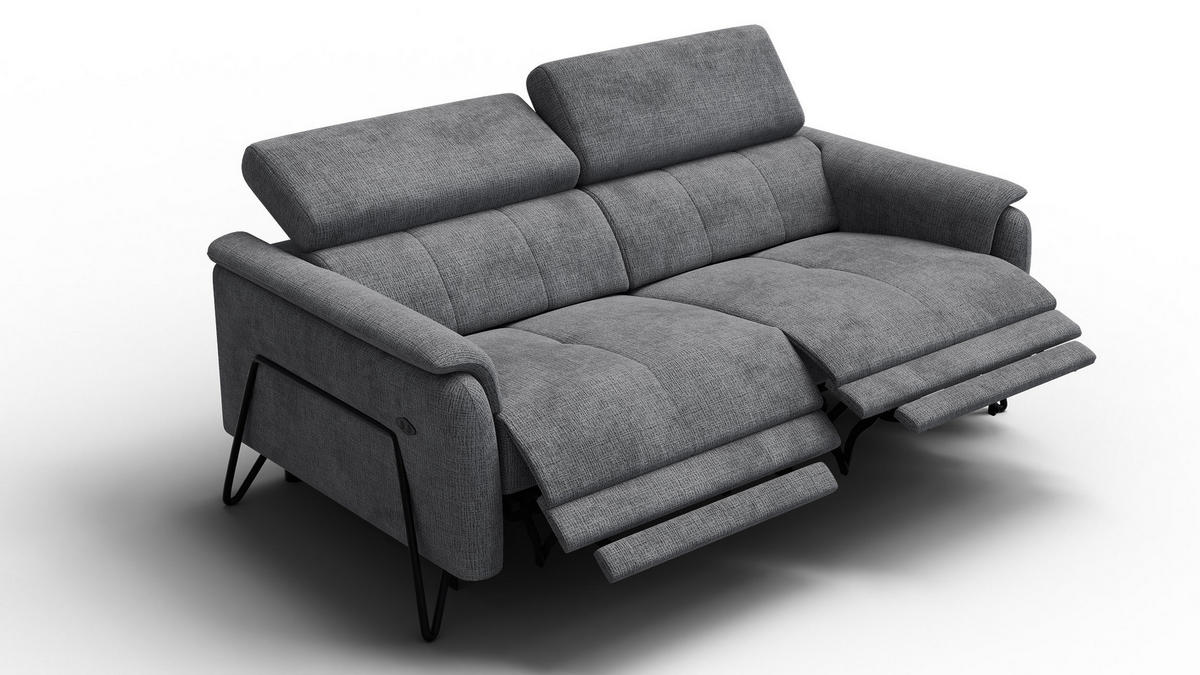 RELAXSOFA RODEN 3-Sitzer, dunkelgrau - Dunkelgrau, Holz/Textil (194/82/103cm) - Courtois Laville