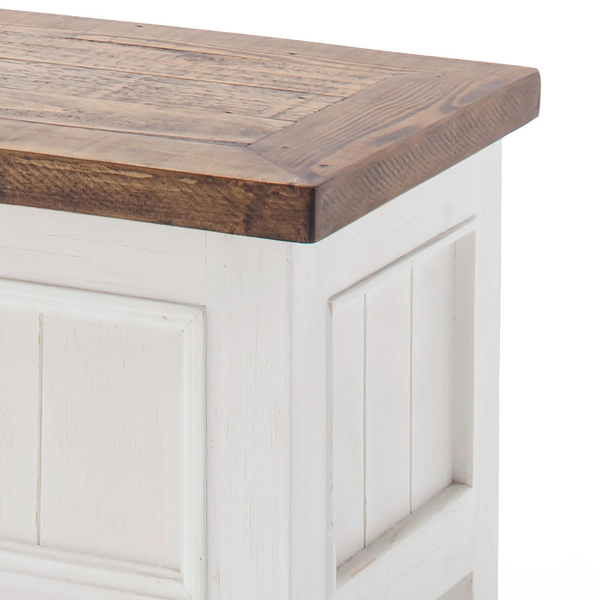 BETTBANK - Weiß, Holz (120/49/40cm) - home24