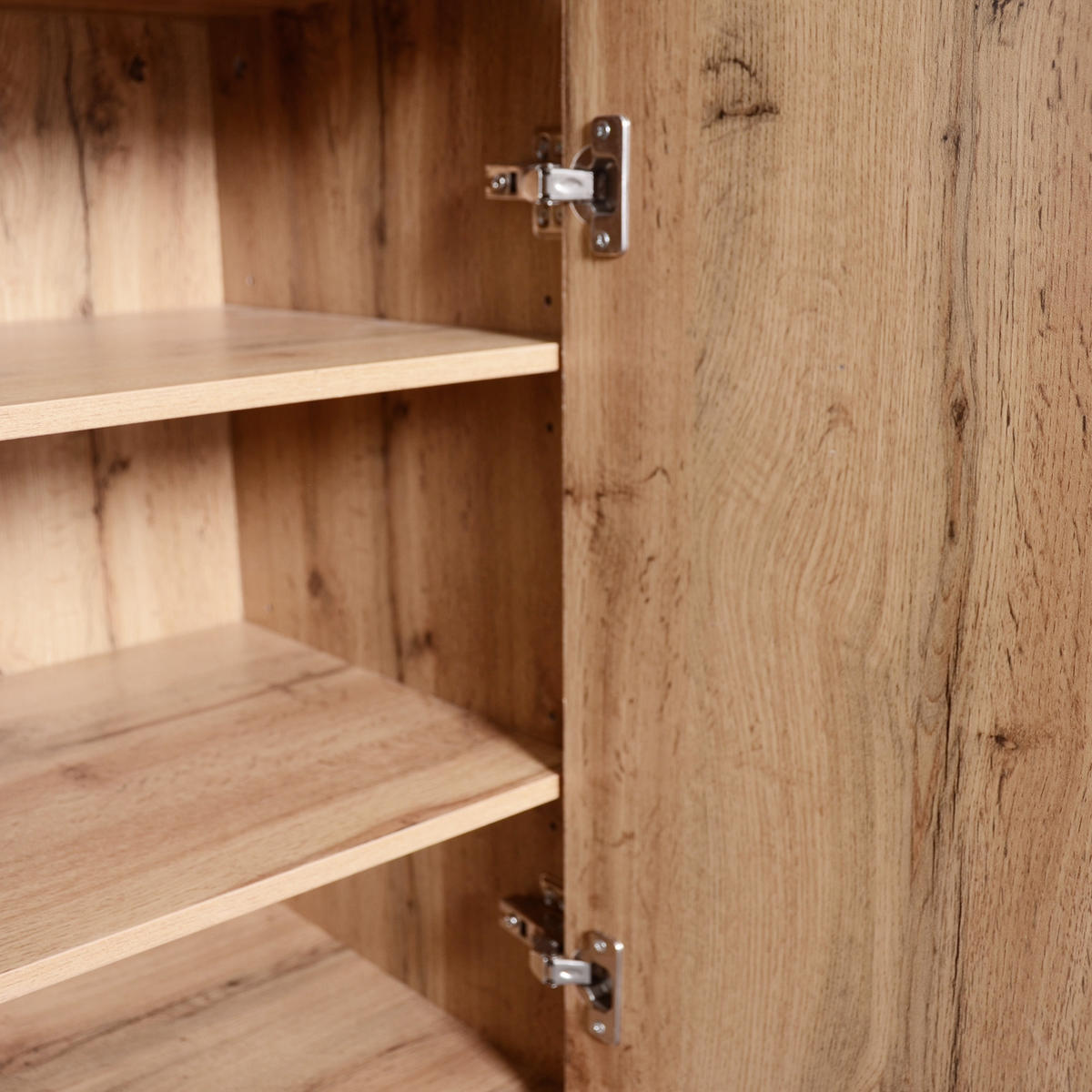 SCHUHSCHRANK aus MDF & Spanplatte 104x38.5x190cm in Schwarz mit Spiegel - Schwarz, Holzwerkstoff (104/190/38.5cm) - Modfu