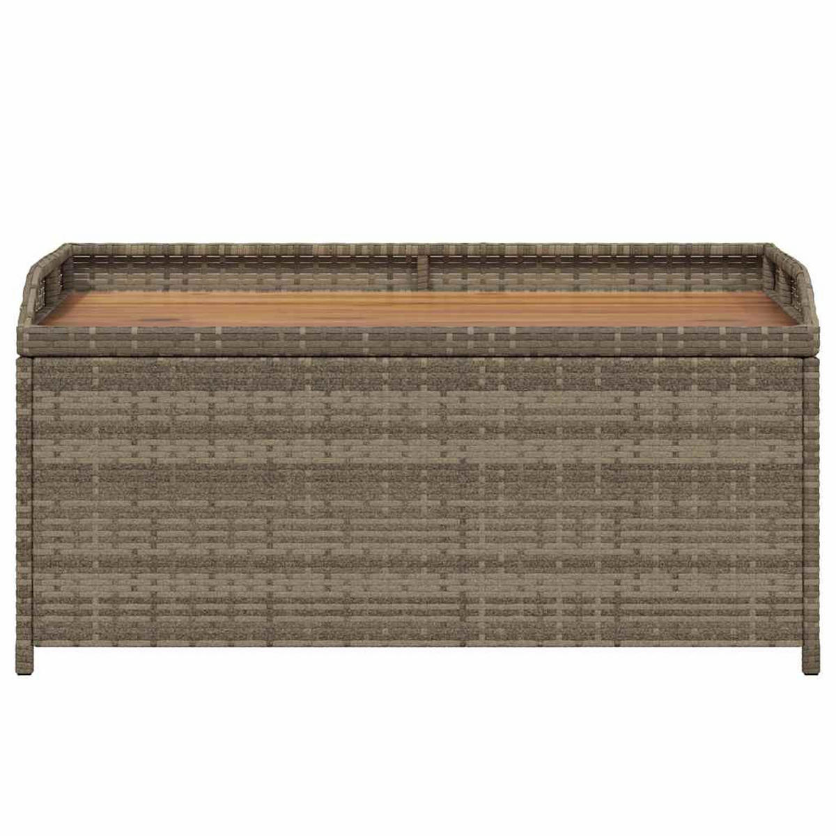 BANK Mit Stauraum Grau 100/50/52 Cm Poly Rattan Akazienholz - Grau, Kunststoff (50/52/100cm) - vidaXL