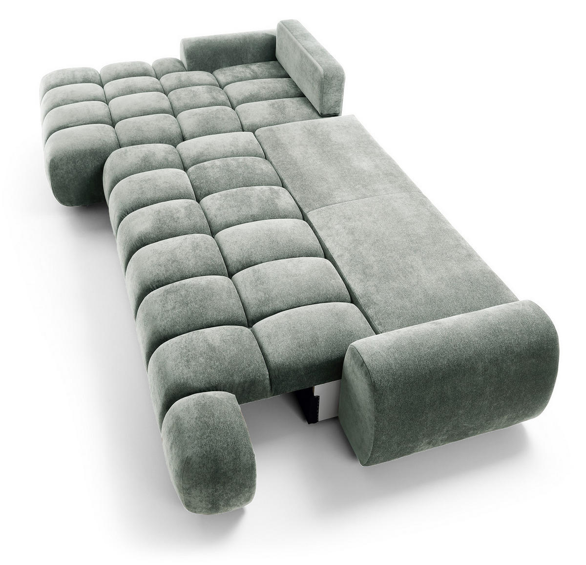ECKSOFA 340 cm Valerio II, Schlaffunktion, Bettkasten, Links, Hellgrau - Hellgrau, Holz (340/177cm) - Emporius
