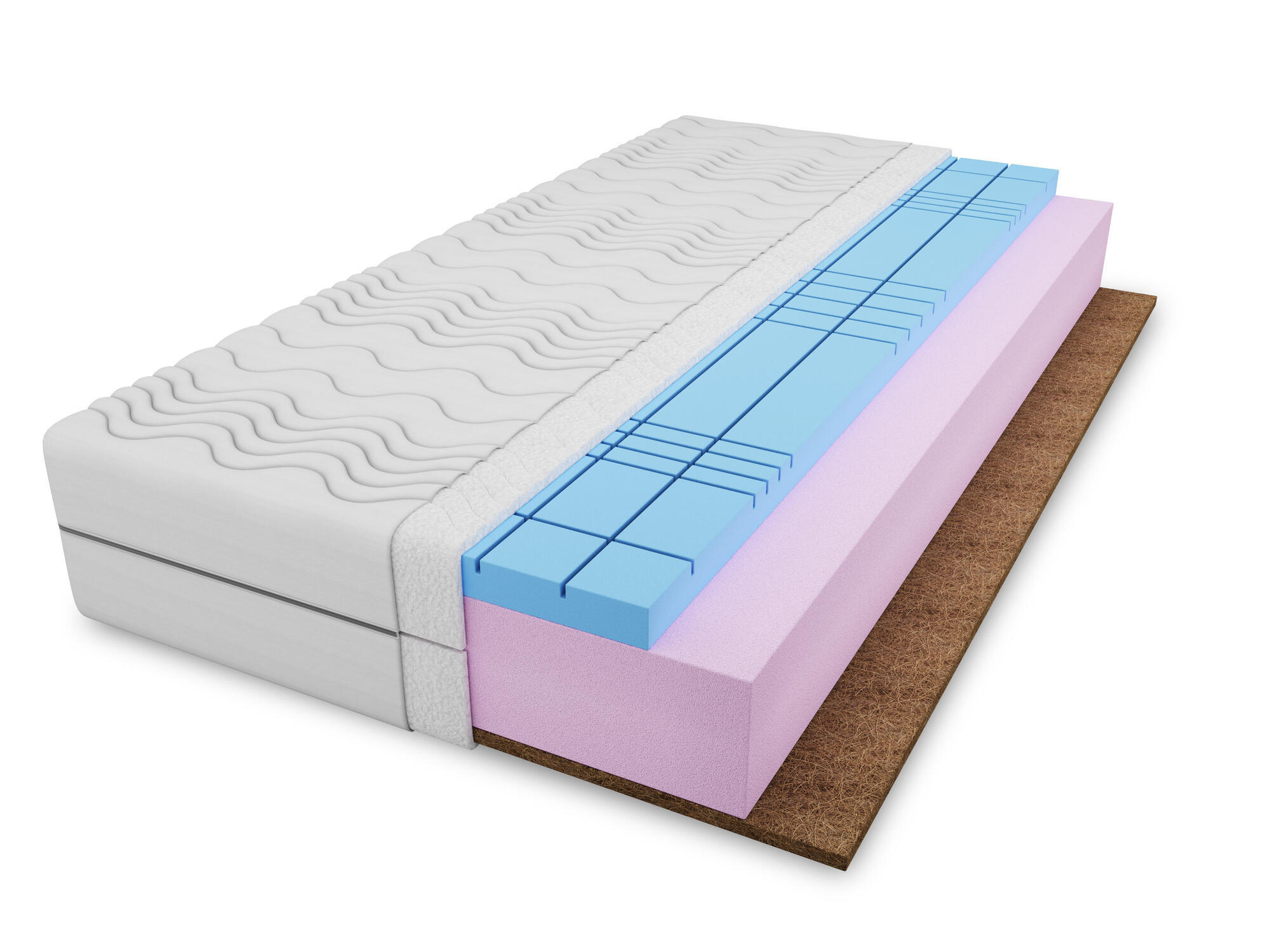 SCHAUMSTOFFMATRATZE MALIA Weiß 90x190x15 cm - Weiß, Textil - FURNLUX