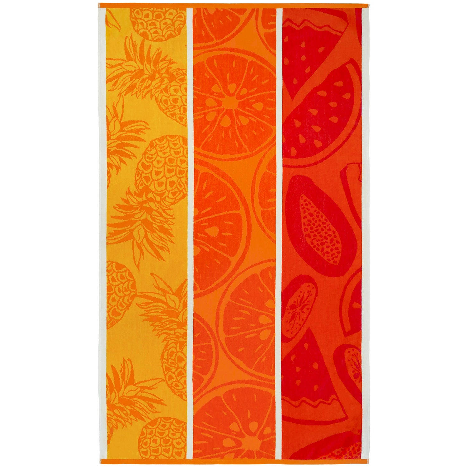 STRANDTUCH Frottee Velours Jacquard Orange 90x170 400g/m² - Frutti - Orange, Textil (90/170cm) - LE COMPTOIR DE LA PLAGE