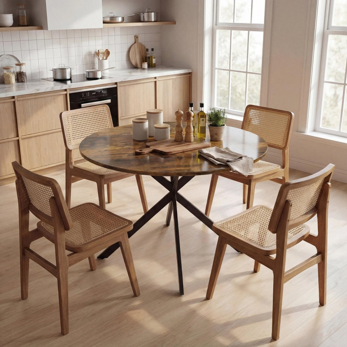 ESSTISCH Rund 100 cm DE-39926 Rustikal-Braun - Braun, Holzwerkstoff (100/100/75cm) - ComfortXL