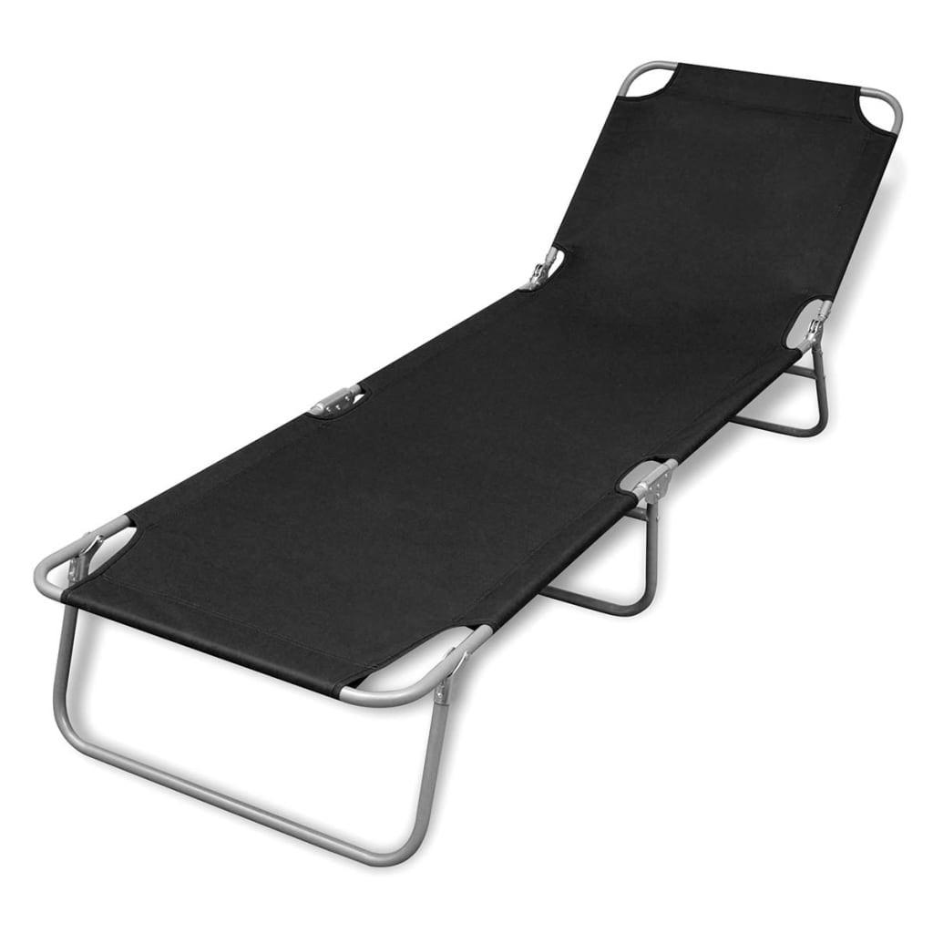 KLAPPLIEGE Pulverbeschichteter Stahl Schwarz - Schwarz, Metall (58/27/189cm) - furnicato