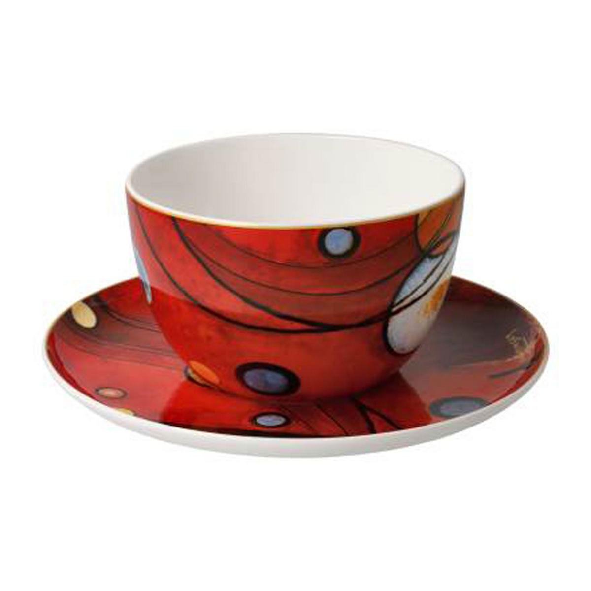 MILCHKAFFEETASSE Kandinsky - Schweres Rot, Fine Bone China - Multicolor, Keramik (0.35L) - Goebel