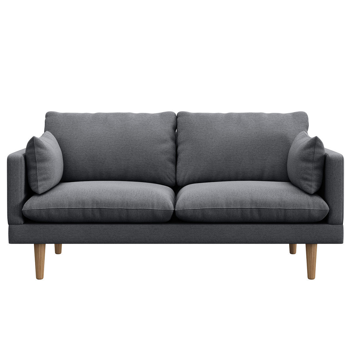2-SITZER SOFA - Webstoff - Grau, Buchenholz/Textil (162/83/85cm) - home24