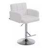 BARHOCKER Lederlook weiß - Chromfarben/Weiß, Textil/Metall (60/93/56cm) - CLP