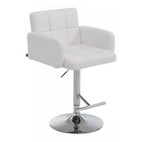 BARHOCKER Lederlook weiß - Chromfarben/Weiß, Textil/Metall (60/93/56cm) - CLP
