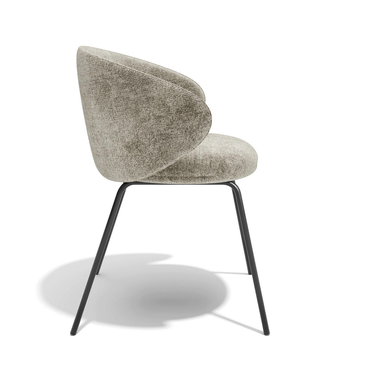 ESSZIMMERSTUHL Texturierter Samt Taupe 53.5cm - Taupe, Textil (53.5/75/54cm) - Sia Home