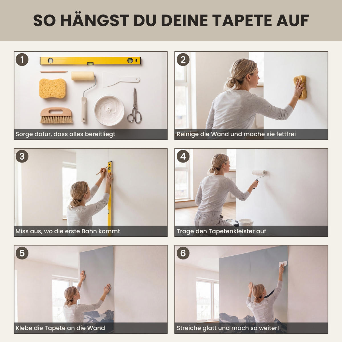 TAPETE - Berge - Wasser - Bäume - 100x240 cm - Multicolor, Papier (100/240cm) - OnlyWow