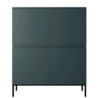 HIGHBOARD Bemmi Dunkelgrün mit Metallbeinen 100 cm - Dunkelgrün/Schwarz, Holzwerkstoff/Metall (100/122/35cm) - Selsey