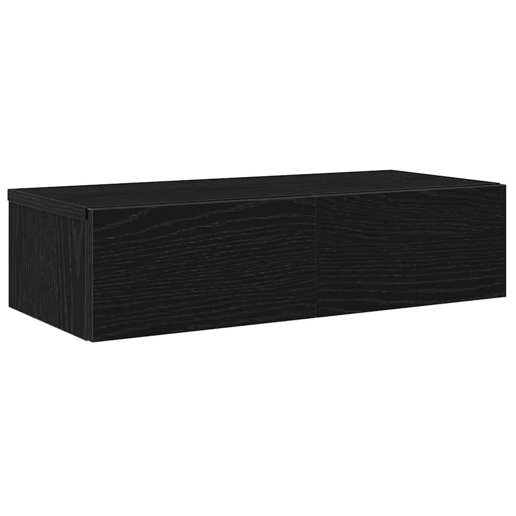 WANDREGAL Mit Schubladen Schwarz 60/26,5/15 Cm Holzwerkstoff - Schwarz, Holzwerkstoff (26.5/15/60cm) - vidaXL