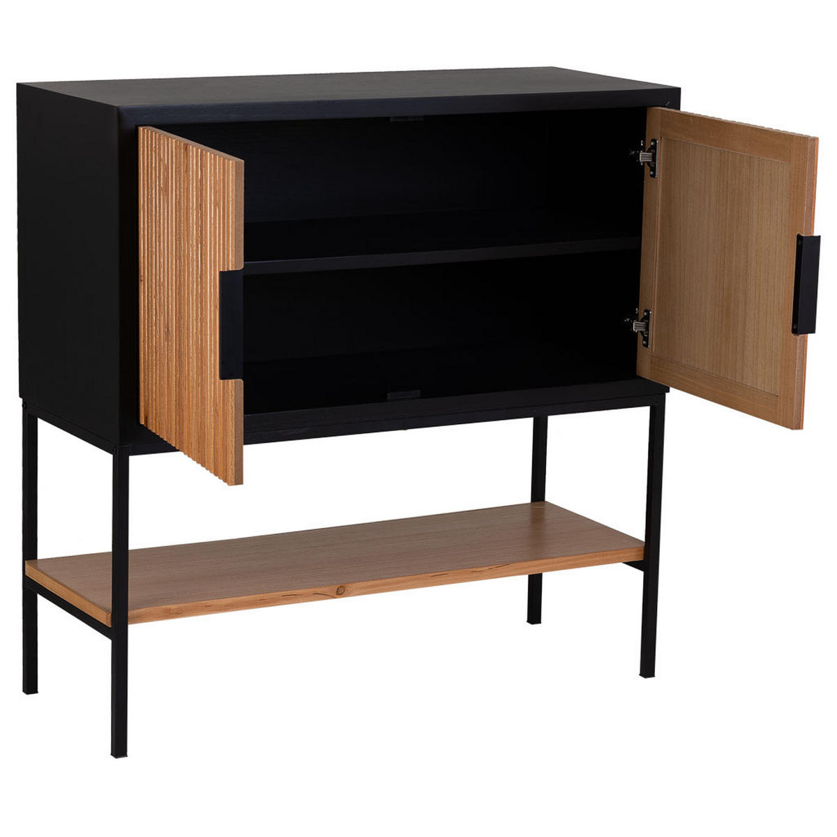 SIDEBOARD 2 türen holz und metall 100x40x100 cm - Braun, Holz (100/100/40cm) - Wanderlust