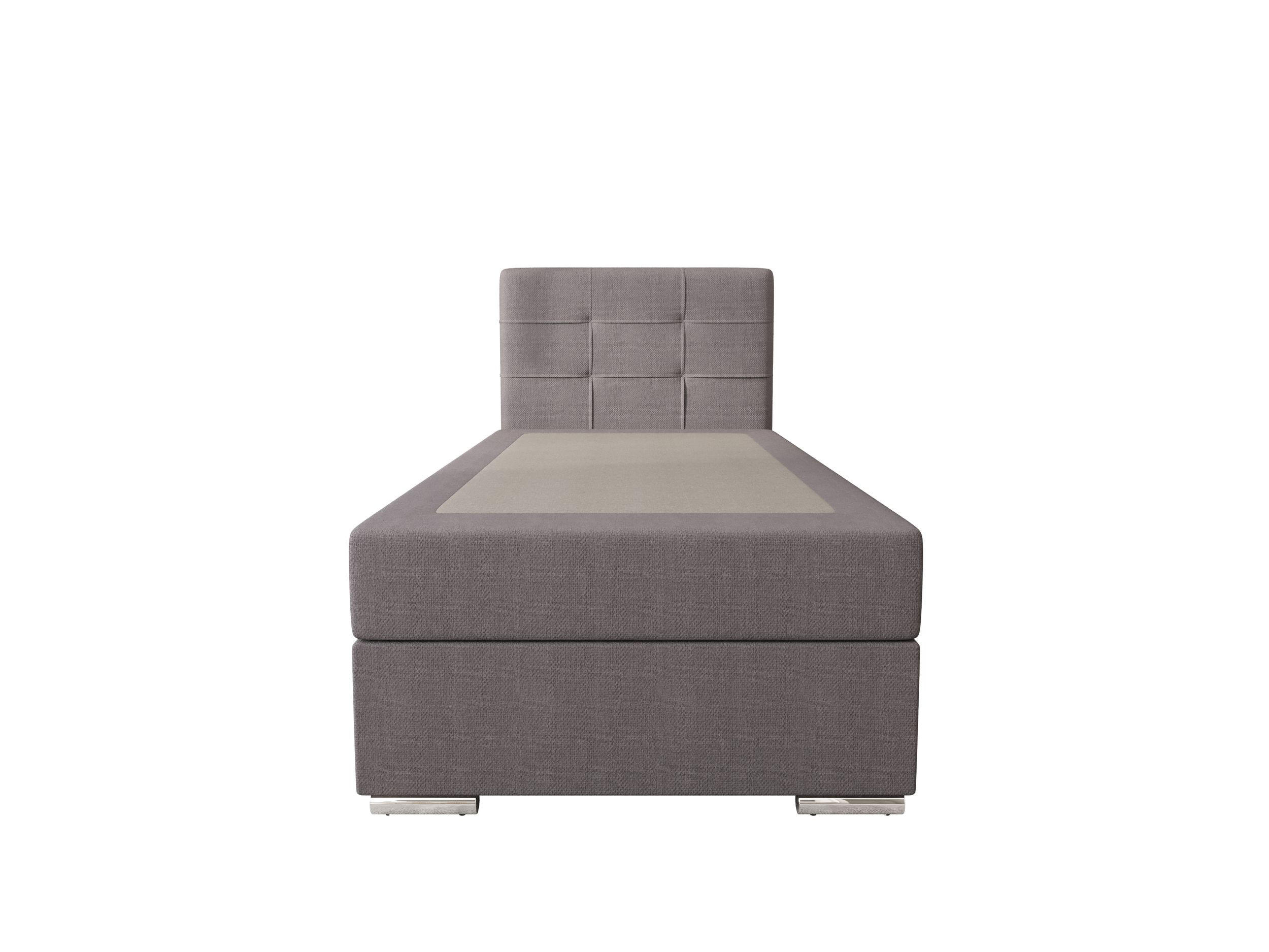 BOXBETT ZILANO 1 mit Matratze H3 und Topper 90x200 Cosmic 160 rechts - Hellgrau, Holz/Textil (90/200cm) - Bedante