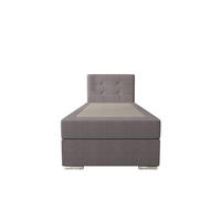 BOXBETT ZILANO 1 mit Matratze H3 und Topper 80x200 Cosmic 160 rechts - Hellgrau, Holz/Textil (80/200cm) - Bedante