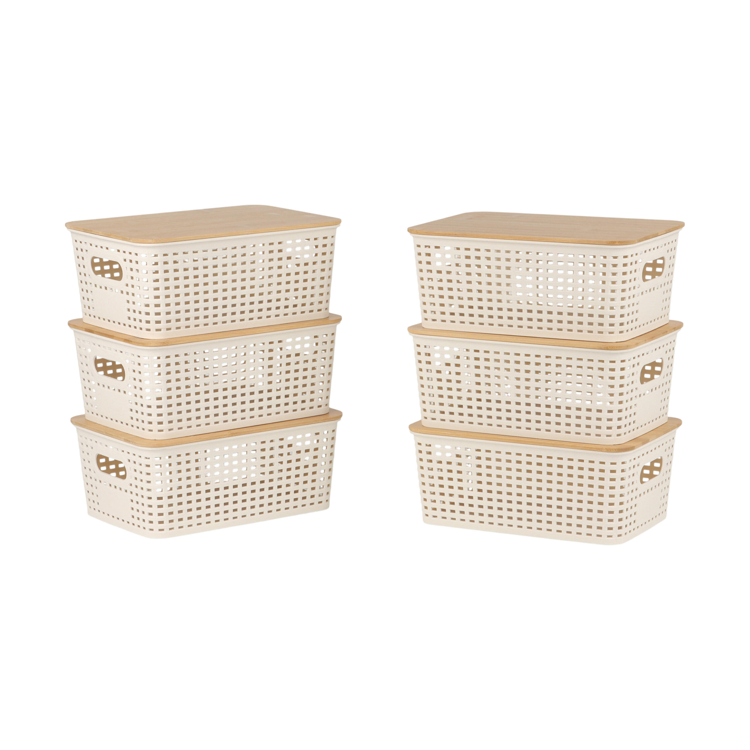 AUFBEWAHRUNGSBOX - Weiß, Holz/Kunststoff (25.5/10.5/18cm) - Relaxdays