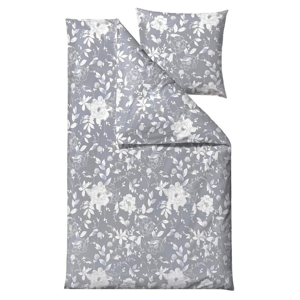 BETTWÄSCHE Garden Bloom grau 135/200 cm Baumwolle - Grau, Textil (135/200cm) - Södahl