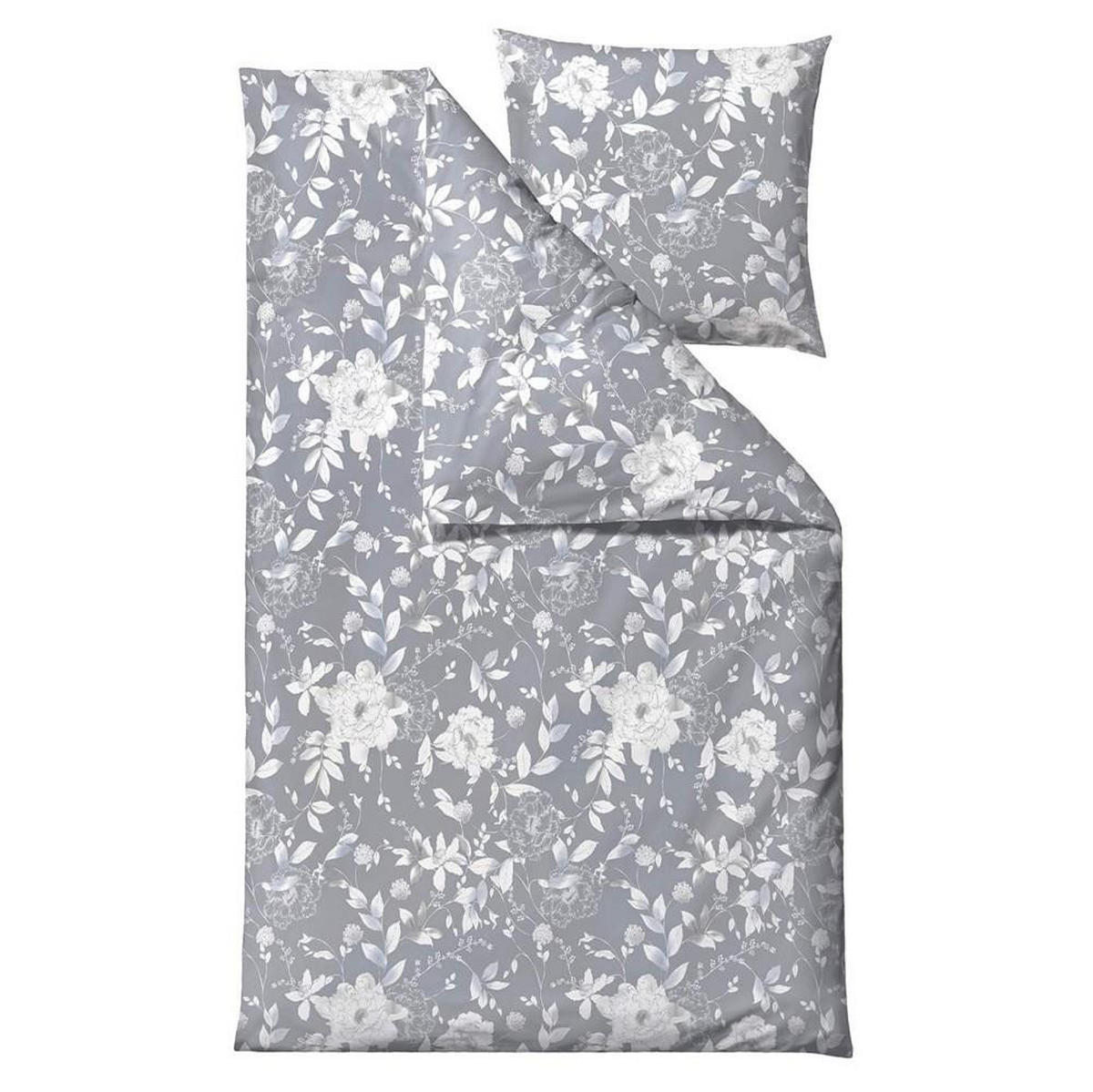 BETTWÄSCHE Garden Bloom grau 135/200 cm Baumwolle - Grau, Textil (135/200cm) - Södahl