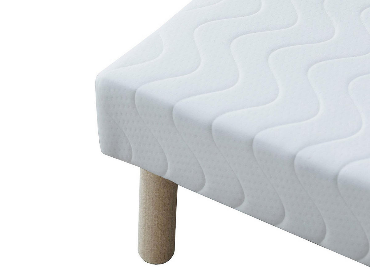 BETTGESTELL mit Lattenrost - 1 Person - stoff - weiß Asthenis - Weiß, Textil (90/190cm) - Vente-Unique