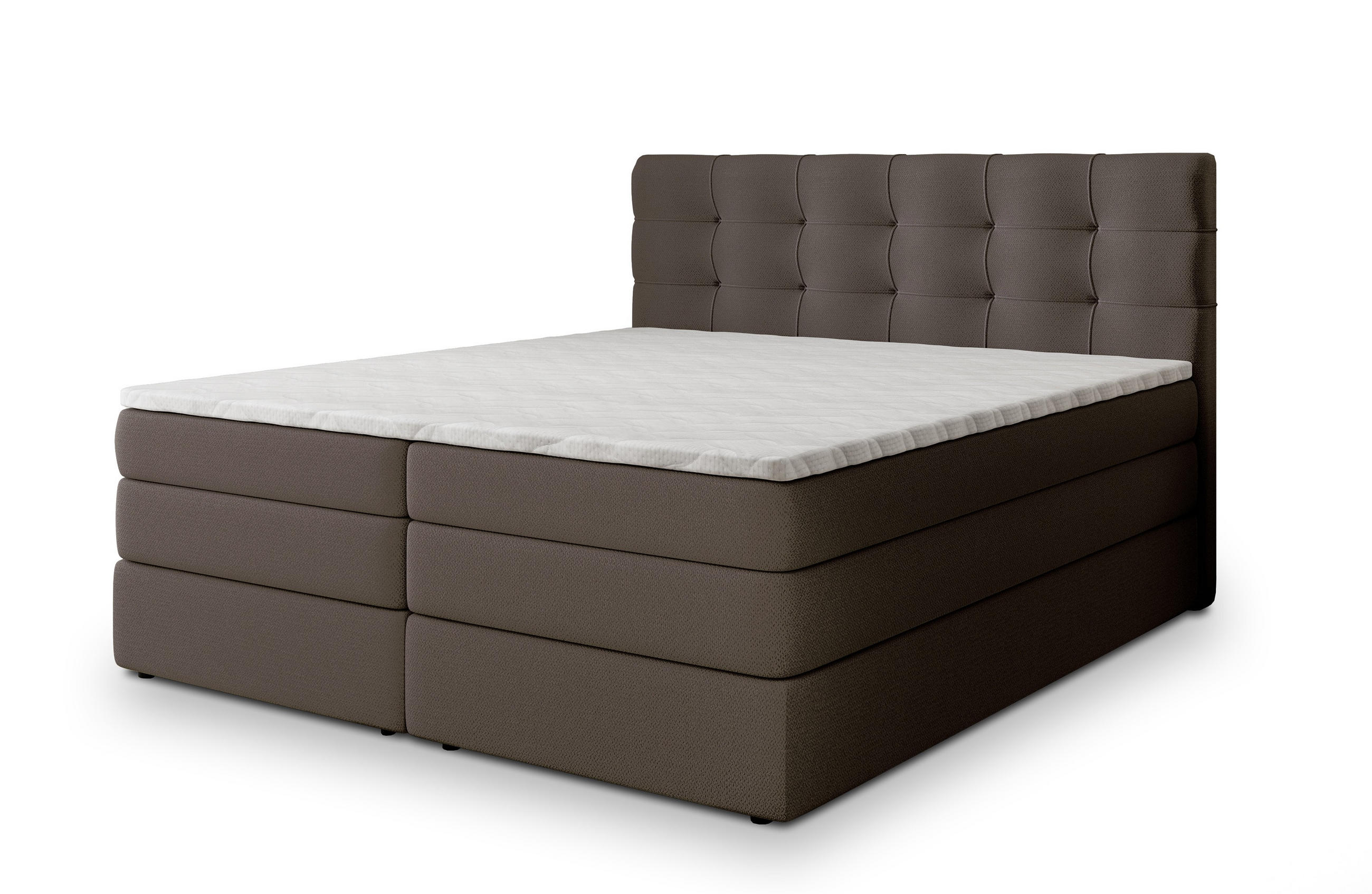 POSTEL BOXSPRING AREZI 160x200 cm, s matrací a úložným prostorem, hnědá - hnědá, kompozitní dřevo/textil (160/200cm) - MASSENO