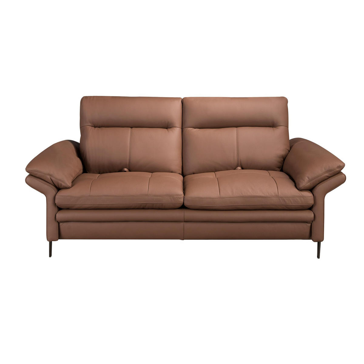 SOFA 2-Sitzer-Sofa aus braunem Leder 195/118/94 cm - Chromfarben/Braun, Leder/Holz (195/94/118cm) - ANGEL CERDA