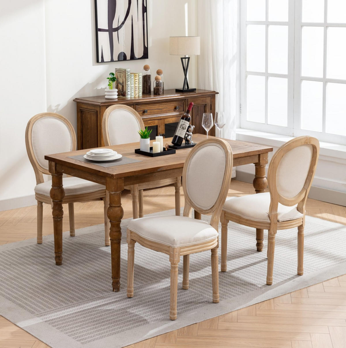 ESSZIMMERSTUHL im französischen Stil 2er-Set Massivholz Beige - Beige, Holz (49/95/59.5cm) - Meubliv
