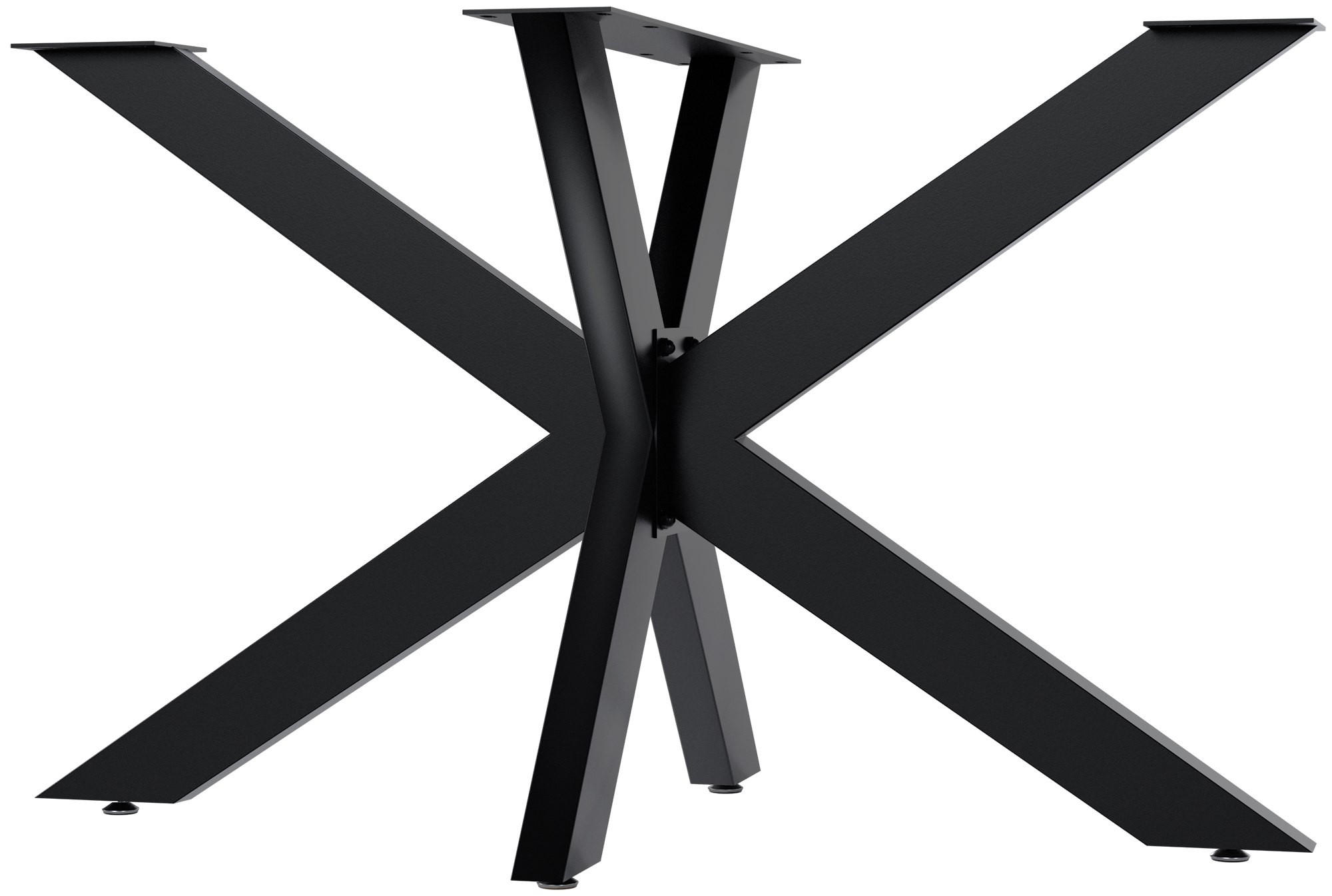 TISCHBEIN eckig 120/68/71 cm Metall Schwarz - Schwarz, Metall (120/71/68cm) - CLP