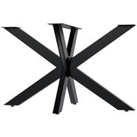 TISCHBEIN eckig 120/68/71 cm Metall Schwarz - Schwarz, Metall (120/71/68cm) - CLP