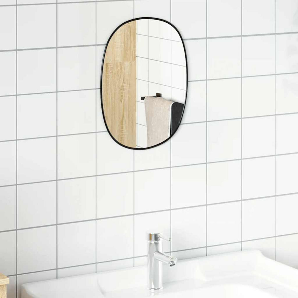 WANDSPIEGEL Schwarz 40x30 cm - Schwarz, Glas (30/40/1cm) - furnicato
