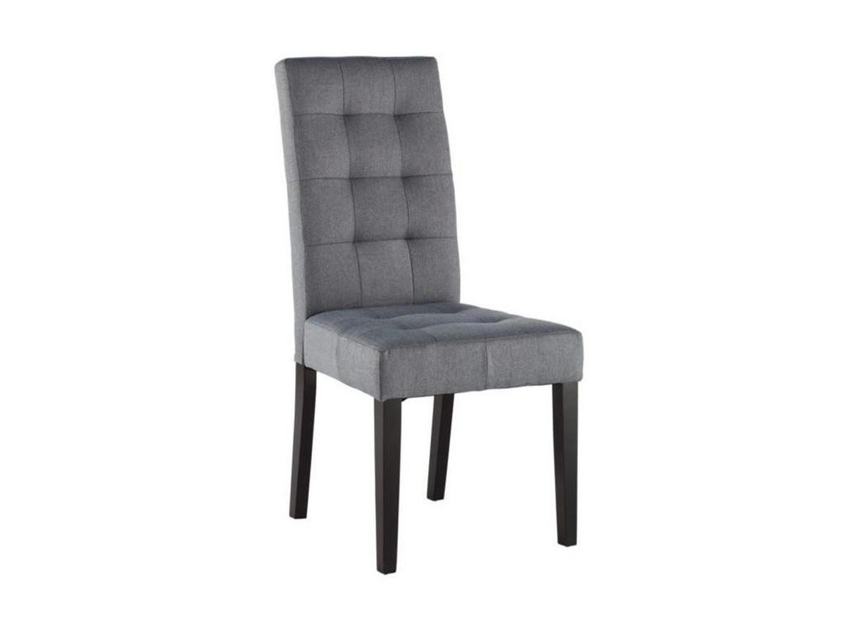 STUHL 2er-Set - Stoff & Holz - Grau - VILLOSA - Grau, Textil (61/100/48cm) - Vente-Unique