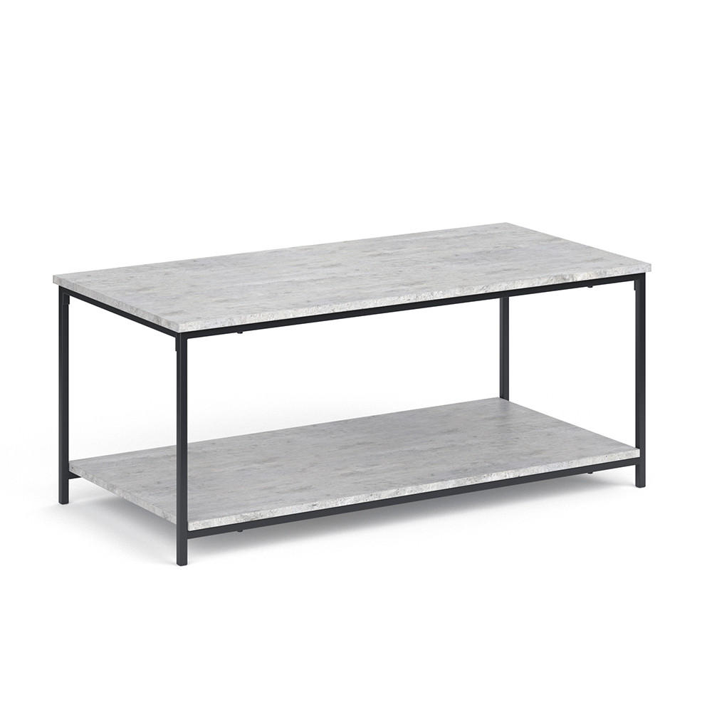 COUCHTISCH Fyrk Beton 108 x 52 cm - Schwarz/Grau, Holzwerkstoff (52/108/45cm) - Vicco