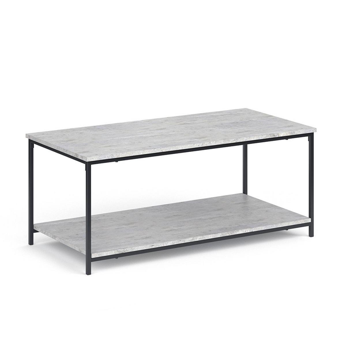 COUCHTISCH Fyrk Beton 108 x 52 cm - Schwarz/Grau, Holzwerkstoff (52/108/45cm) - Vicco