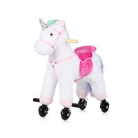 RUTSCHER Einhorn Sound Rollen weiß Plüsch Reitspielzeug Rollpferd Griffe - Weiß, Textil (66/28/54cm) - Chipolino