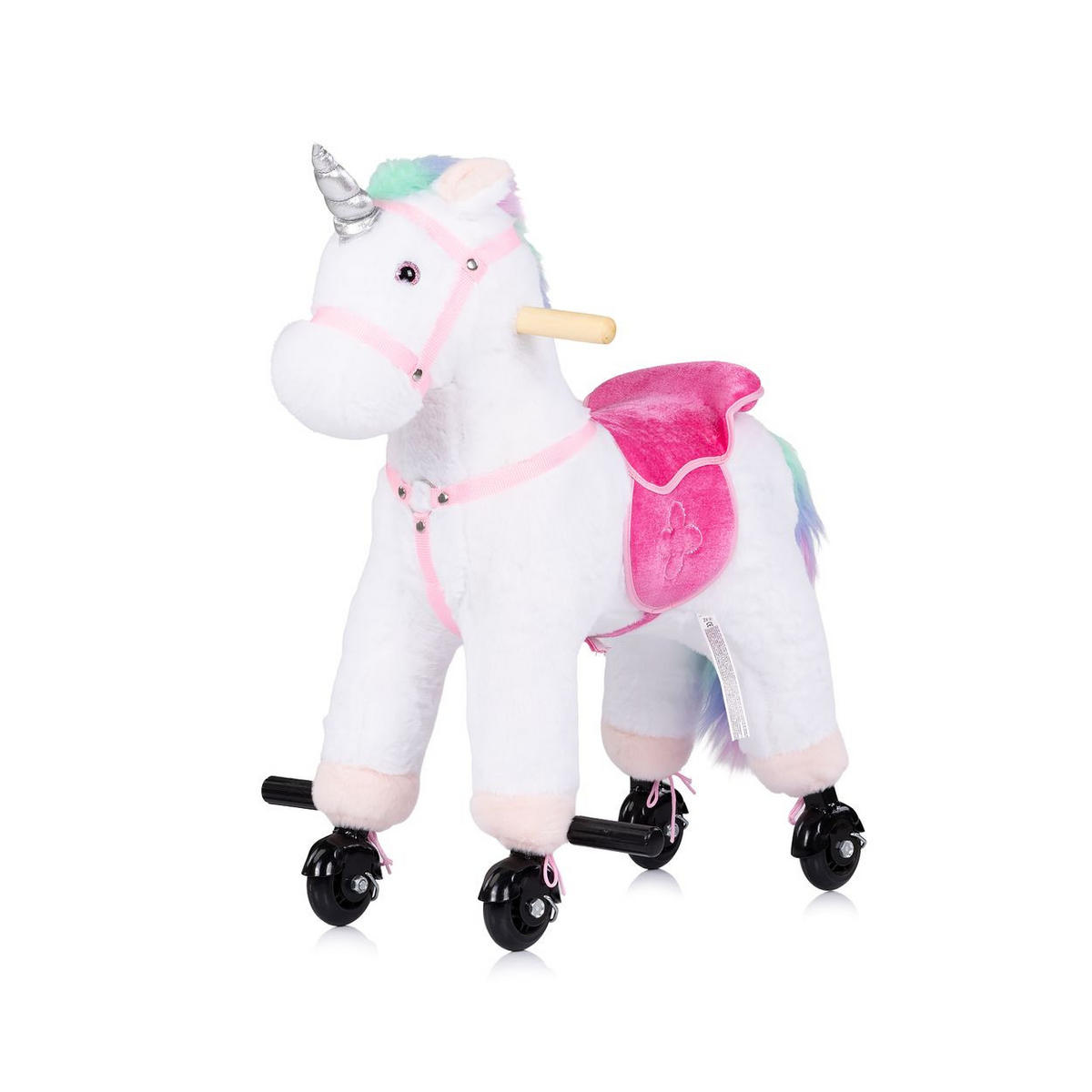 RUTSCHER Einhorn Sound Rollen weiß Plüsch Reitspielzeug Rollpferd Griffe - Weiß, Textil (66/28/54cm) - Chipolino