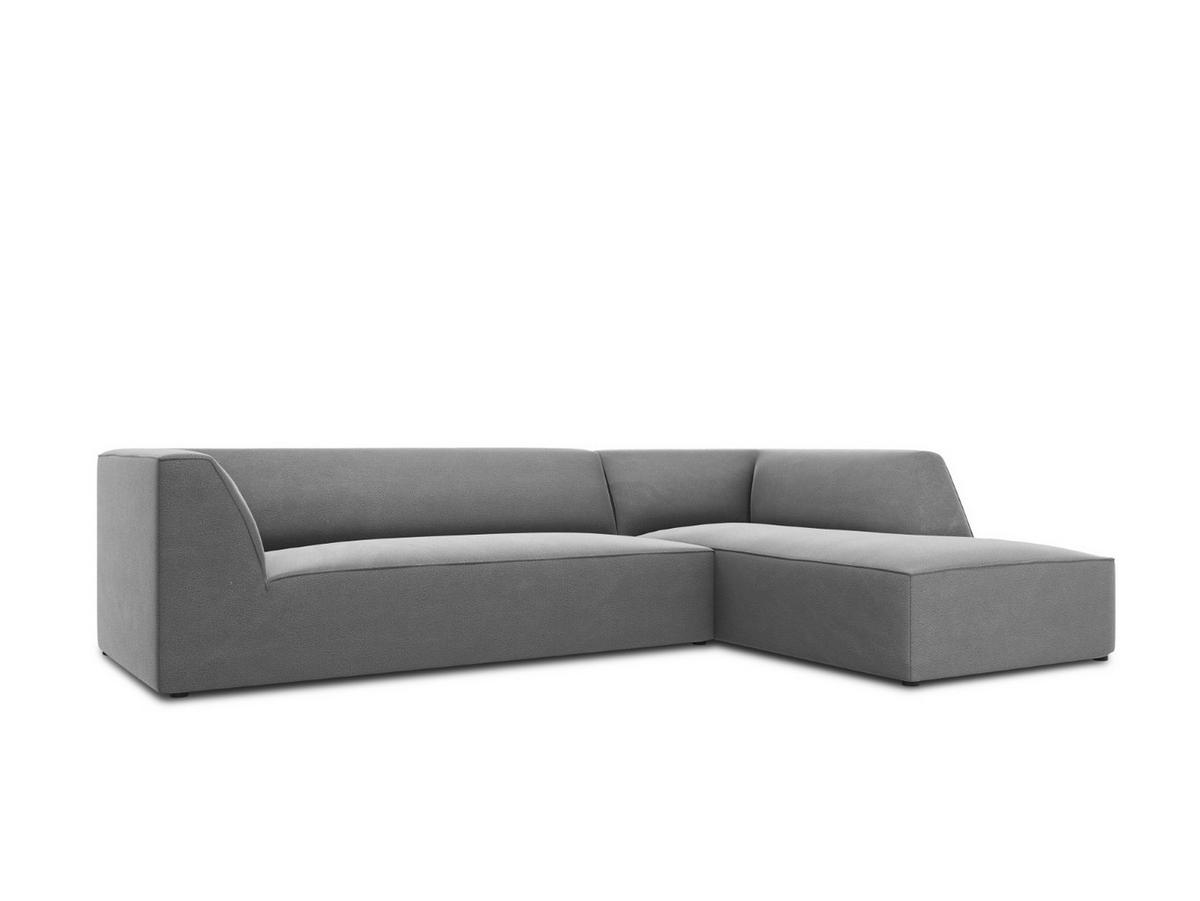 ECKSOFA rechts Ruby aus Samt grau 4 Sitzplätze - Grau, Textil (180/273cm) - Micadoni