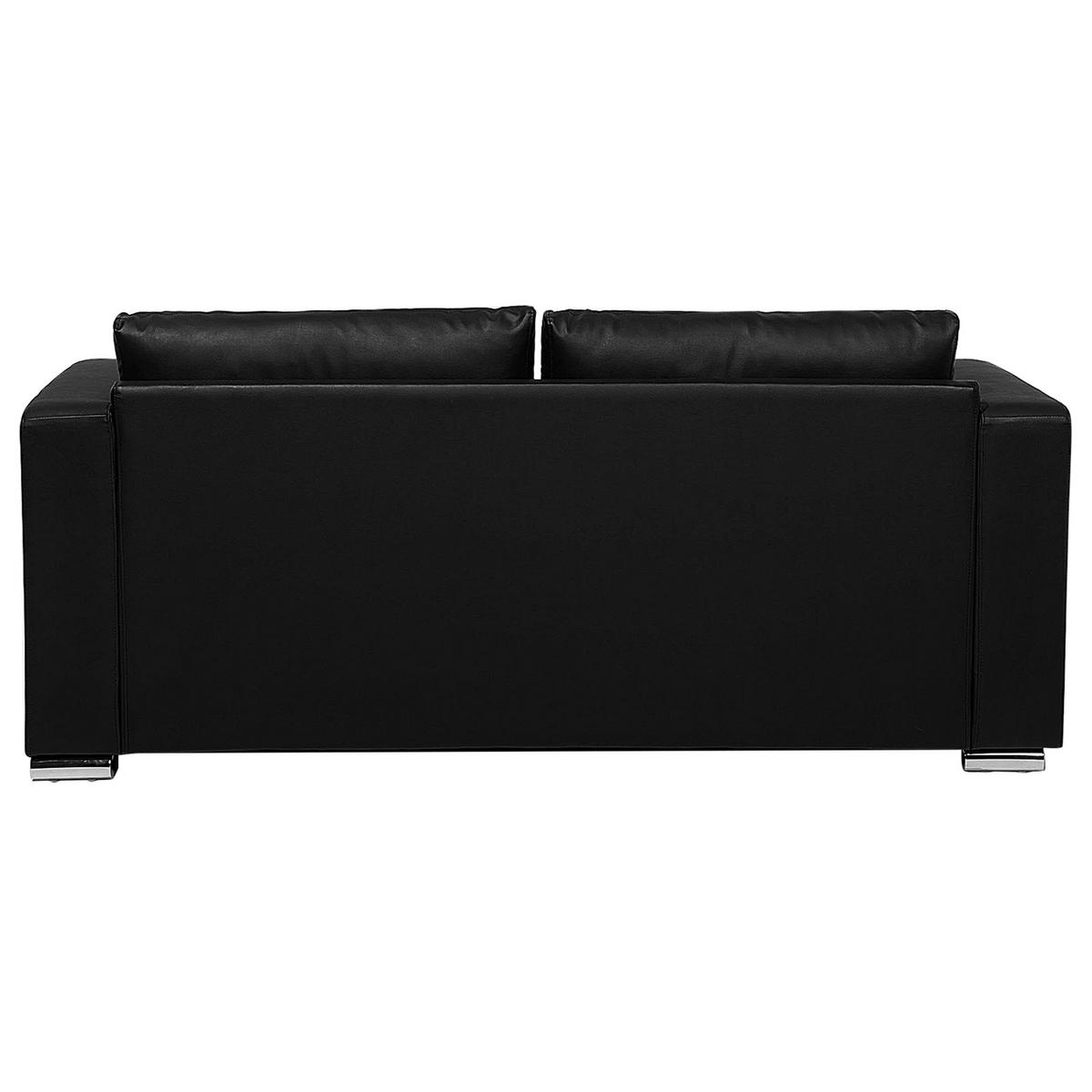 SOFA-SET 6-sitzer Leder Schwarz Helsinki - Schwarz, Leder/Kunststoff (186/72/76cm) - Beliani