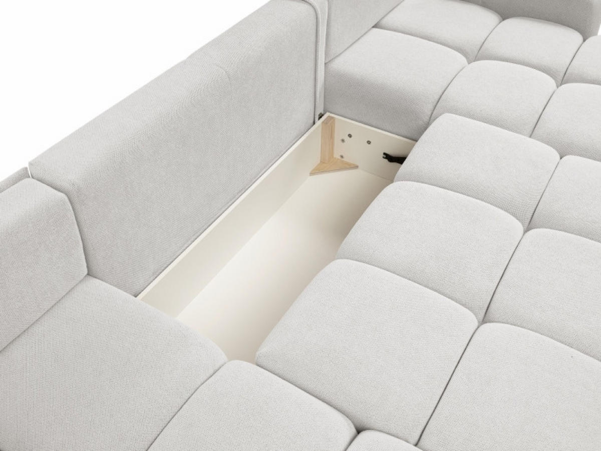 ECKSOFA Hellgrau Curio 80 Mit Schlaffunktion - Hellgrau/Grau, Textil (359/177cm) - Sepro Meble