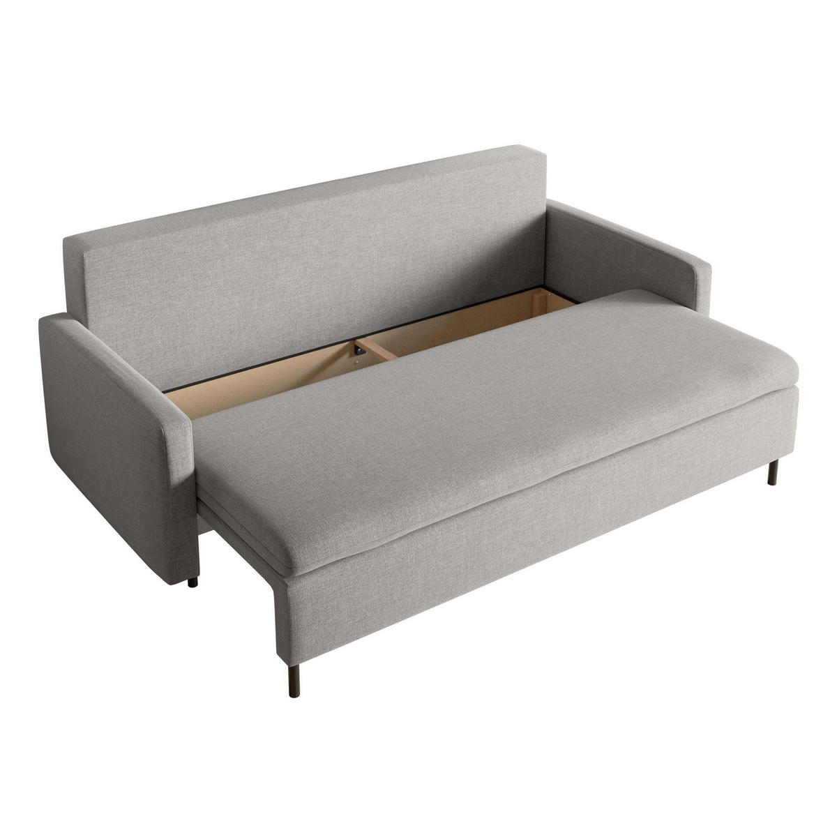 3-SITZER SOFA Umpro Chenille Grau - Schwarz/Grau, Textil/Metall (220/96/95cm) - Selsey