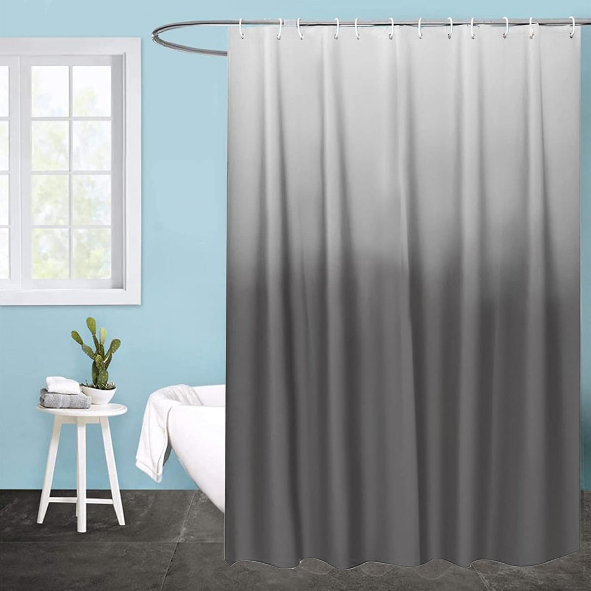 DUSCHVORHANG PEVA wasserdicht waschbar mit Haken Badezimmer - Grau, Textil (180/180cm) - MCBOSON