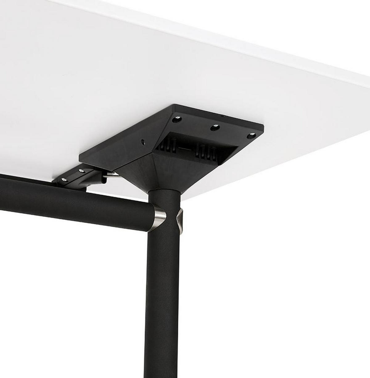 SCHREIBTISCH Klappbar Mit Rollen Faltbar Mobil ZENIXA, Weiß 160x80x73 cm - Schwarz/Weiß, Holz/Metall (80/160/73cm) - KADIMA DESIGN