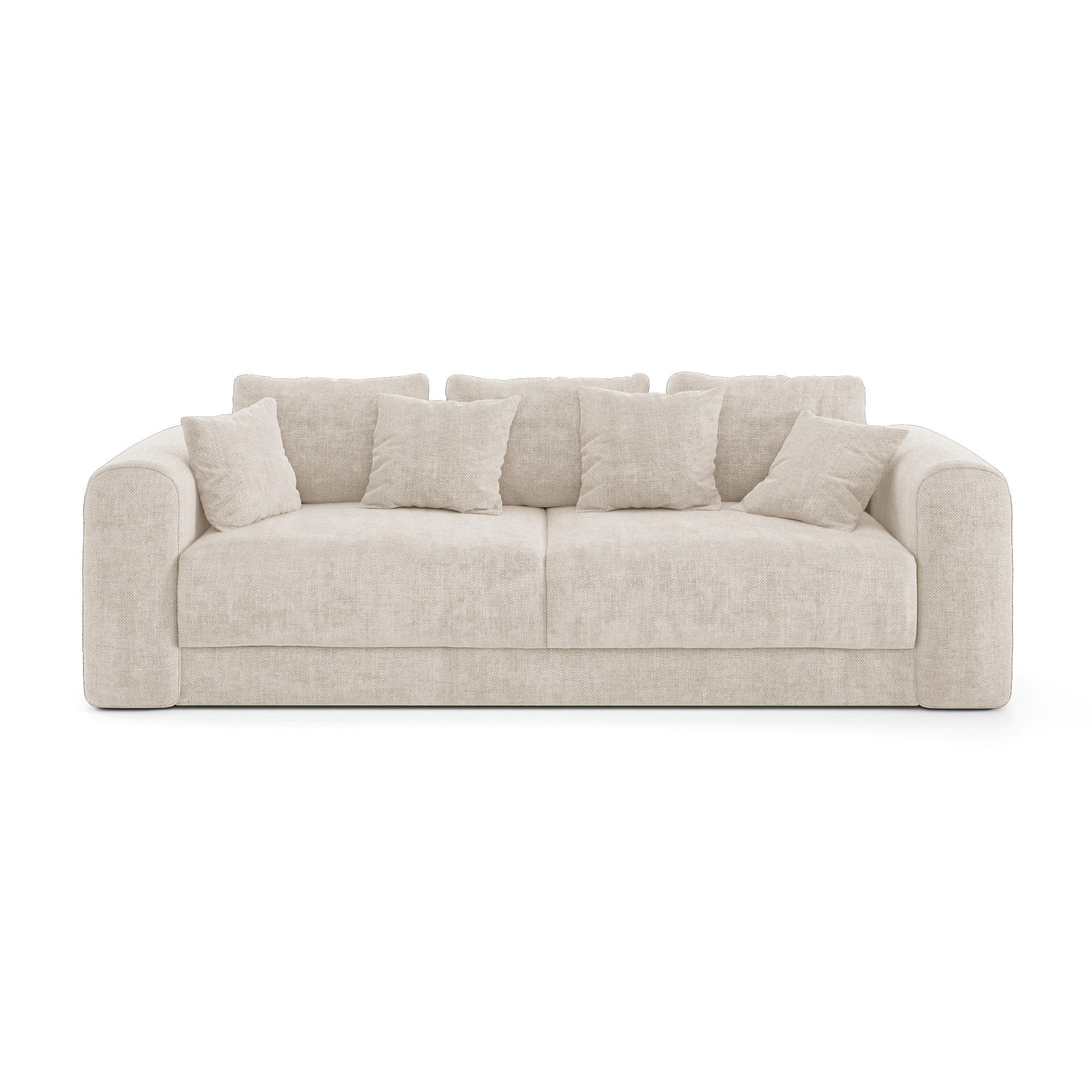 SCHLAFSOFA mit Stauraum in Nussbaum RIO Köpergewebe Creme 250cm - Creme, Textil (250/90/95cm) - Sia Home